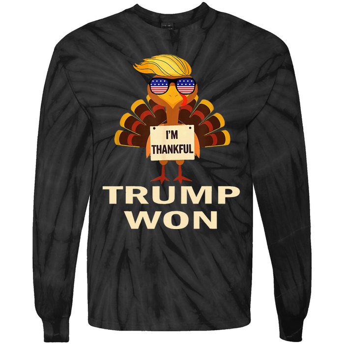 Donald Trump Thanksgiving IM Thankful Donald Won Tie-Dye Long Sleeve Shirt