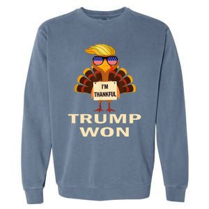 Donald Trump Thanksgiving IM Thankful Donald Won Garment-Dyed Sweatshirt