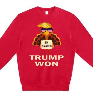 Donald Trump Thanksgiving IM Thankful Donald Won Premium Crewneck Sweatshirt