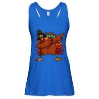 Dabbing Turkey Thanksgiving Day Pilgrim Funny Dab Ladies Essential Flowy Tank