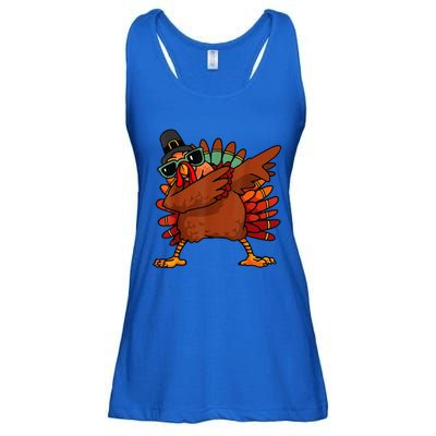 Dabbing Turkey Thanksgiving Day Pilgrim Funny Dab Ladies Essential Flowy Tank