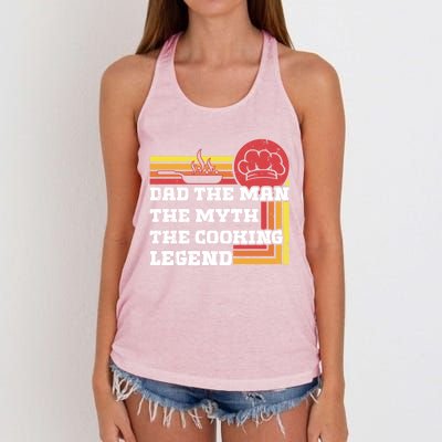 Dad The The Myth Te Cooking Legend Gift Women's Knotted Racerback Tank