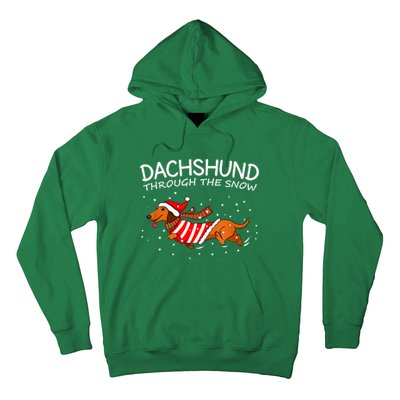 Dachshund Through The Snow Funny Dog Christmas Hoodie