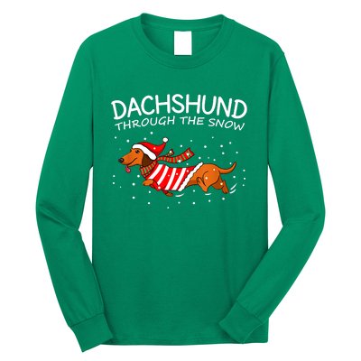 Dachshund Through The Snow Funny Dog Christmas Long Sleeve Shirt