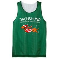 Dachshund Through The Snow Funny Dog Christmas Mesh Reversible Basketball Jersey Tank