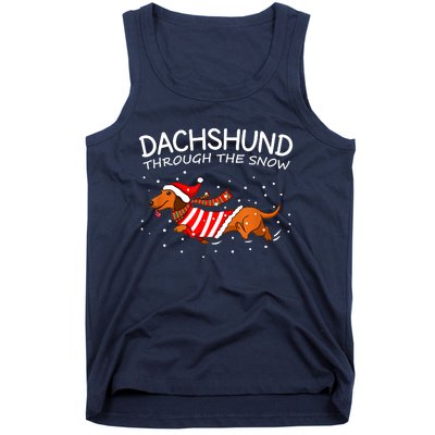 Dachshund Through The Snow Funny Dog Christmas Tank Top