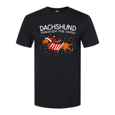 Dachshund Through The Snow Funny Dog Christmas Softstyle CVC T-Shirt