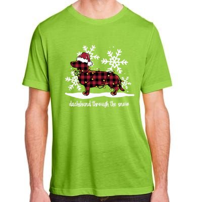 Dachshund Through The White Snow Retro Dachshund Lover Owner Gift Adult ChromaSoft Performance T-Shirt