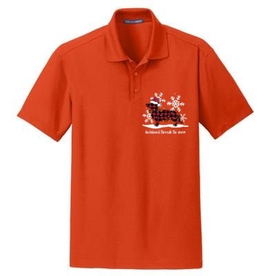 Dachshund Through The White Snow Retro Dachshund Lover Owner Gift Dry Zone Grid Polo