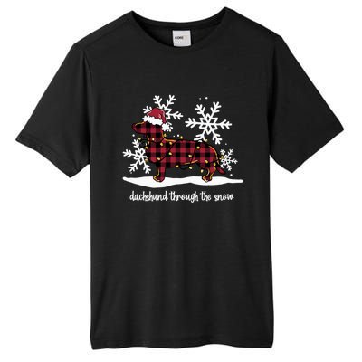 Dachshund Through The White Snow Retro Dachshund Lover Owner Gift Tall Fusion ChromaSoft Performance T-Shirt