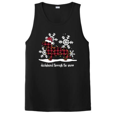 Dachshund Through The White Snow Retro Dachshund Lover Owner Gift PosiCharge Competitor Tank