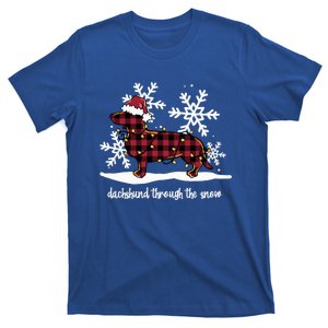 Dachshund Through The White Snow Retro Dachshund Lover Owner Gift T-Shirt