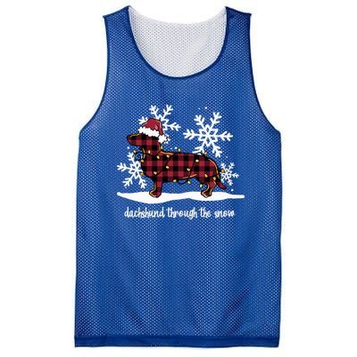 Dachshund Through The White Snow Retro Dachshund Lover Owner Gift Mesh Reversible Basketball Jersey Tank