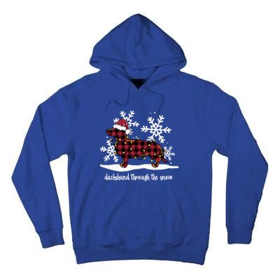 Dachshund Through The White Snow Retro Dachshund Lover Owner Gift Tall Hoodie