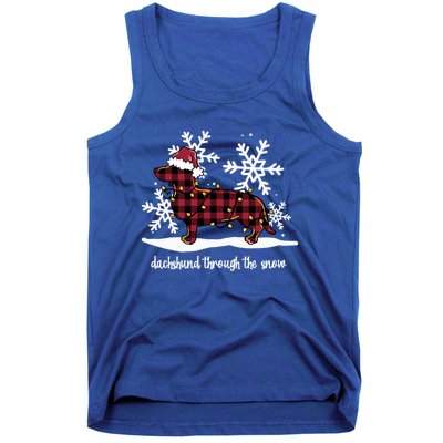 Dachshund Through The White Snow Retro Dachshund Lover Owner Gift Tank Top