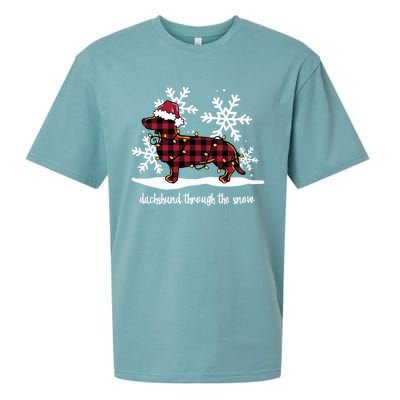 Dachshund Through The White Snow Retro Dachshund Lover Owner Gift Sueded Cloud Jersey T-Shirt