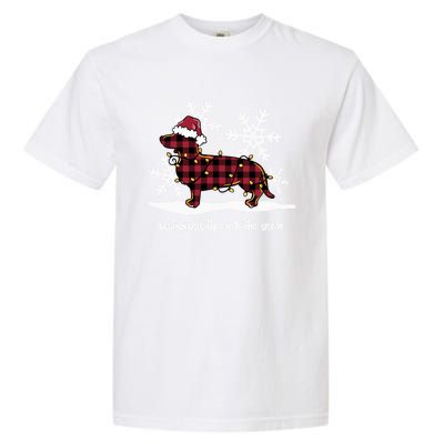 Dachshund Through The White Snow Retro Dachshund Lover Owner Gift Garment-Dyed Heavyweight T-Shirt