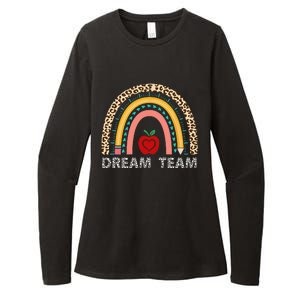 Dream Team Teacher Squad Back To School Leopard Rainbow Womens CVC Long Sleeve Shirt