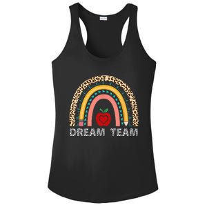 Dream Team Teacher Squad Back To School Leopard Rainbow Ladies PosiCharge Competitor Racerback Tank