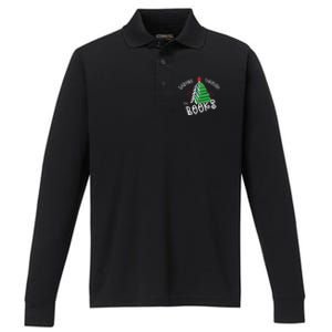 Dashing Through The Books Christmas Tree Performance Long Sleeve Polo