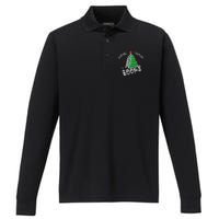 Dashing Through The Books Christmas Tree Performance Long Sleeve Polo