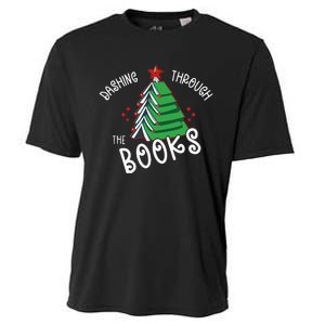 Dashing Through The Books Christmas Tree Cooling Performance Crew T-Shirt