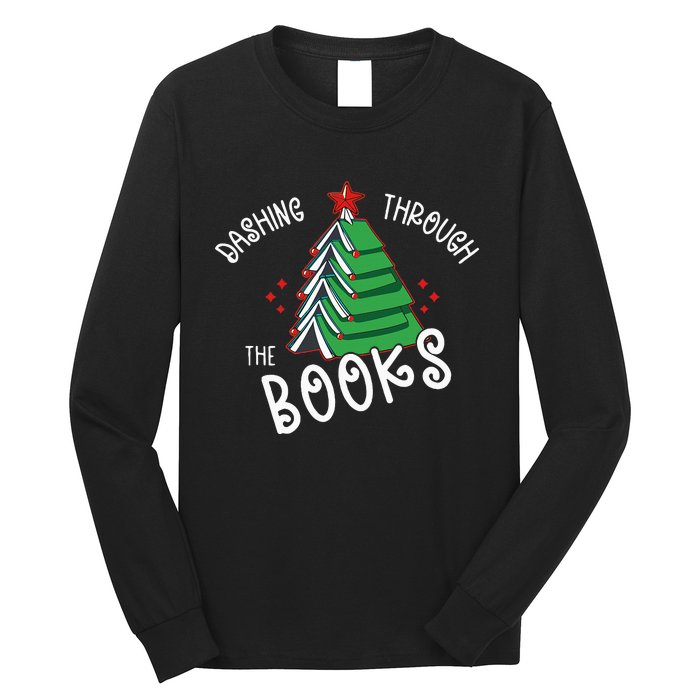 Dashing Through The Books Christmas Tree Long Sleeve Shirt