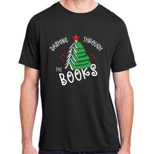 Dashing Through The Books Christmas Tree Adult ChromaSoft Performance T-Shirt