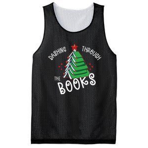 Dashing Through The Books Christmas Tree Mesh Reversible Basketball Jersey Tank