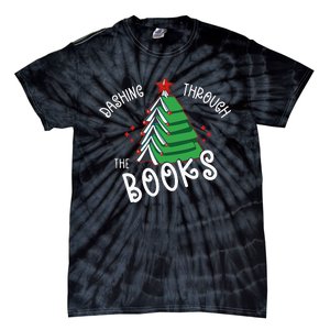 Dashing Through The Books Christmas Tree Tie-Dye T-Shirt