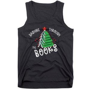 Dashing Through The Books Christmas Tree Tank Top