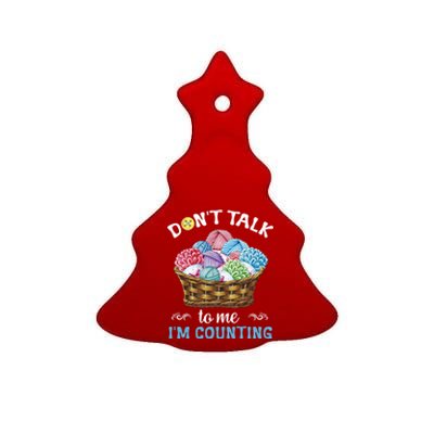 Don't Talk To Me I'm Counting Funny Crochet Knitting Funny Gift Ceramic Tree Ornament