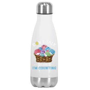 Don't Talk To Me I'm Counting Funny Crochet Knitting Funny Gift Stainless Steel Insulated Water Bottle