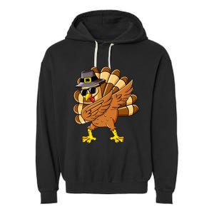 Dabbing Turkey Thanksgiving Day Pilgrim Funny Dab Garment-Dyed Fleece Hoodie