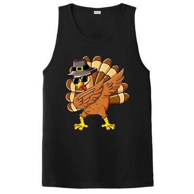 Dabbing Turkey Thanksgiving Day Pilgrim Funny Dab PosiCharge Competitor Tank