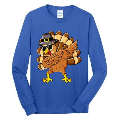 Dabbing Turkey Thanksgiving Day Pilgrim Funny Dab Tall Long Sleeve T-Shirt