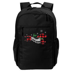 Dachshund Through The Snow Doxie Dog Plaid Christmas Gift Daily Commute Backpack