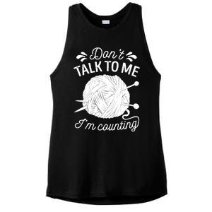 Don't Talk To Me I'm Counting Knitting Lover Knitters Gift Ladies PosiCharge Tri-Blend Wicking Tank