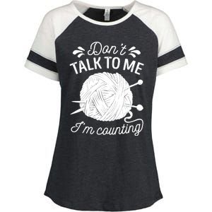 Don't Talk To Me I'm Counting Knitting Lover Knitters Gift Enza Ladies Jersey Colorblock Tee