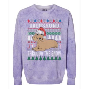 Dachshund Through The Snow Ugly Christmas Meaningful Gift Colorblast Crewneck Sweatshirt