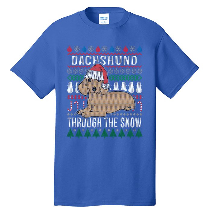 Dachshund Through The Snow Ugly Christmas Meaningful Gift Tall T-Shirt