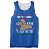 Dachshund Through The Snow Ugly Christmas Meaningful Gift Mesh Reversible Basketball Jersey Tank