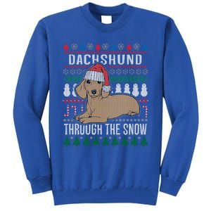 Dachshund Through The Snow Ugly Christmas Meaningful Gift Tall Sweatshirt