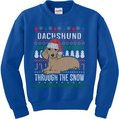 Dachshund Through The Snow Ugly Christmas Meaningful Gift Kids Sweatshirt