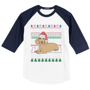 Dachshund Through The Snow Ugly Christmas Meaningful Gift Baseball Sleeve Shirt