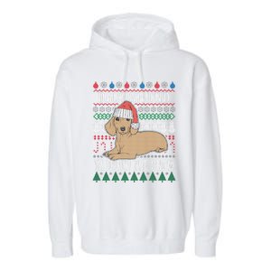 Dachshund Through The Snow Ugly Christmas Meaningful Gift Garment-Dyed Fleece Hoodie