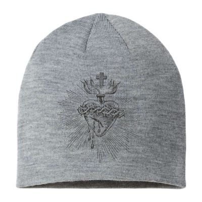 Devotion to the Sacred Heart of Jesus Vintage Catholic Art Sustainable Beanie