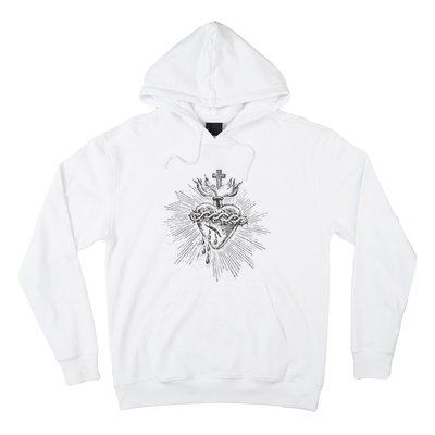 Devotion to the Sacred Heart of Jesus Vintage Catholic Art Hoodie