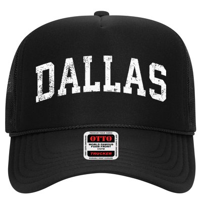 Dallas Texas TX Vintage Varsity Sports Text Trucker Hat