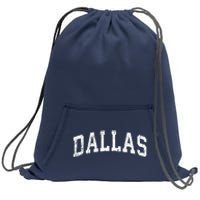 Dallas Texas TX Vintage Varsity Sports Text Sweatshirt Cinch Pack Bag